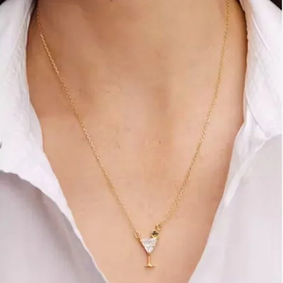 Kate Spade Gold-Tone Shaken or Stirred Stud Necklace - Picture 2 of 7